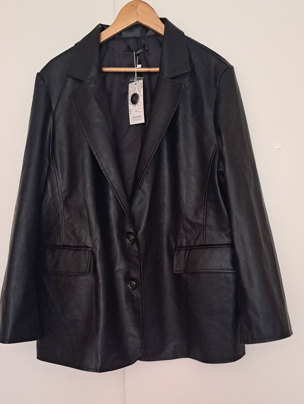 AUTOMET Women's Leather Jackets Black Tailored Blazer - Picture 4 of 13